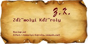 Zámolyi Károly névjegykártya