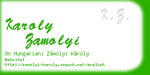 karoly zamolyi business card