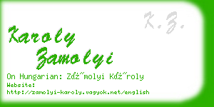 karoly zamolyi business card